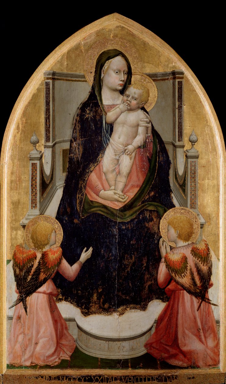 Tríptico de San Giovenale: Virgem e Criança, Painel Central - retábulo de Tommaso Masaccio