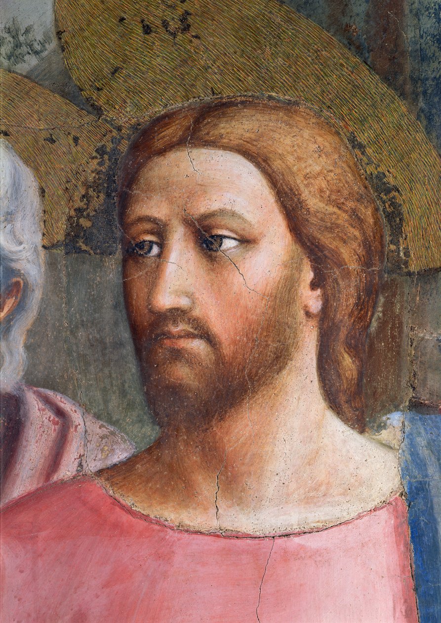 O dinheiro do tributo: a cabeça de Cristo, detalhe, c.1427 de Tommaso Masaccio