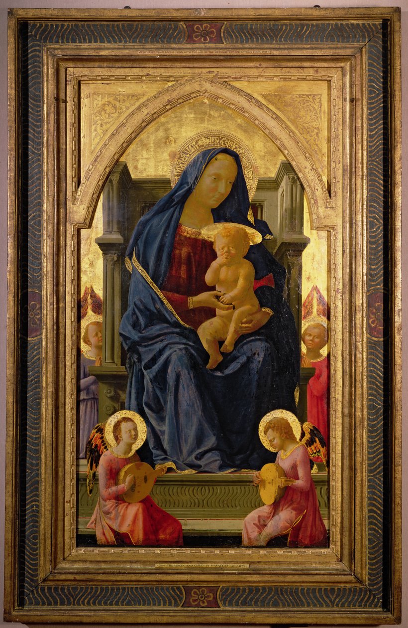 Virgem e Criança, 1426 (têmpera no painel) (ver 199298 para detalhes) de Tommaso Masaccio