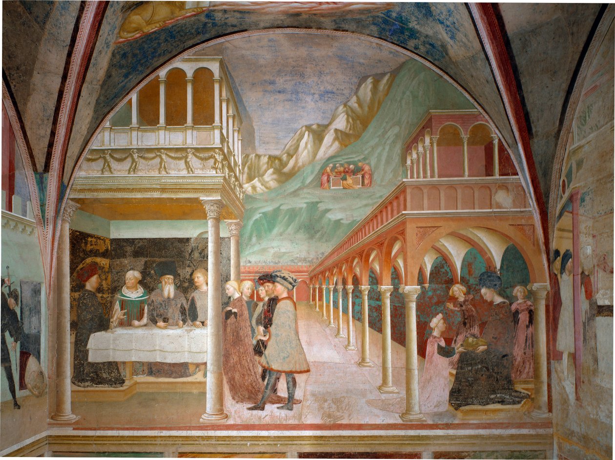 Ciclo da vida de São João Batista: "o banquete de Herodes" Fresco de Masolino da Panicale (Tommaso di Cristoforo Fini) (1383-1440 aproximadamente) 1435 Baptistere de Castiglione Olona, Varese de Tommaso Masolino da Panicale