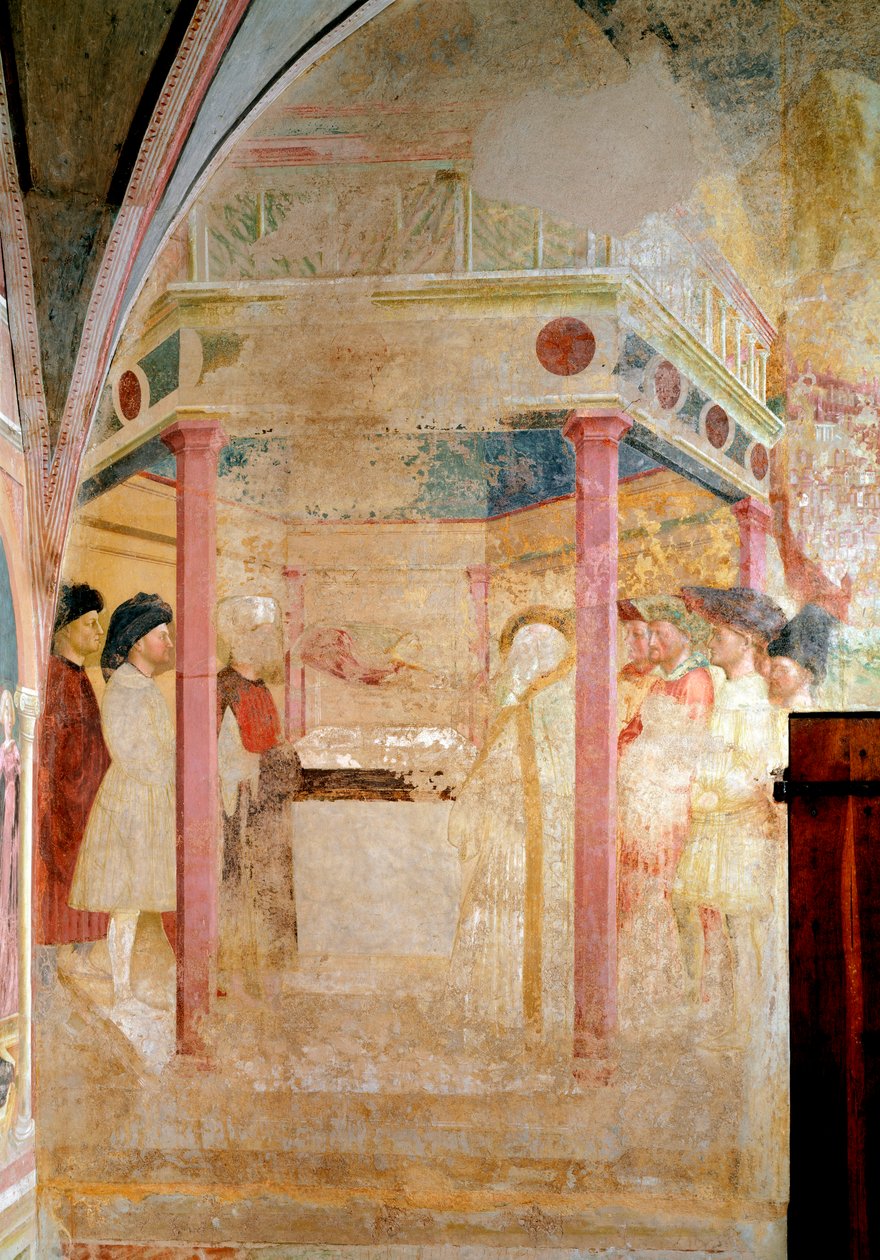 Vida de São João Batista: A Anunciação a São Zacarias - Fresco de Tommaso Masolino da Panicale