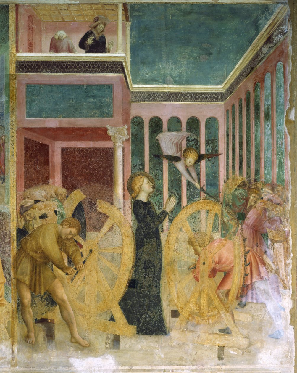 Santa Catarina resgatada por um anjo de Tommaso Masolino da Panicale