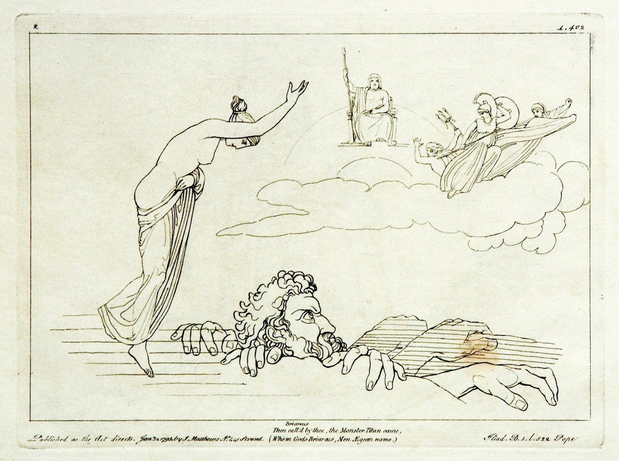 (2) Ilíada de Flaxman, 1793, gravada em 1795, 185 x 251 mm de Tommaso Piroli