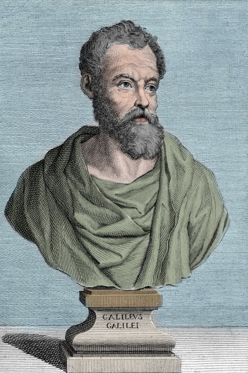 Retrato de Galileu Galilei dit Galilee, astrônomo italiano (1564-1642) gravado por Tommaso Piroli (1752-1824) coleção particular de Tommaso Piroli