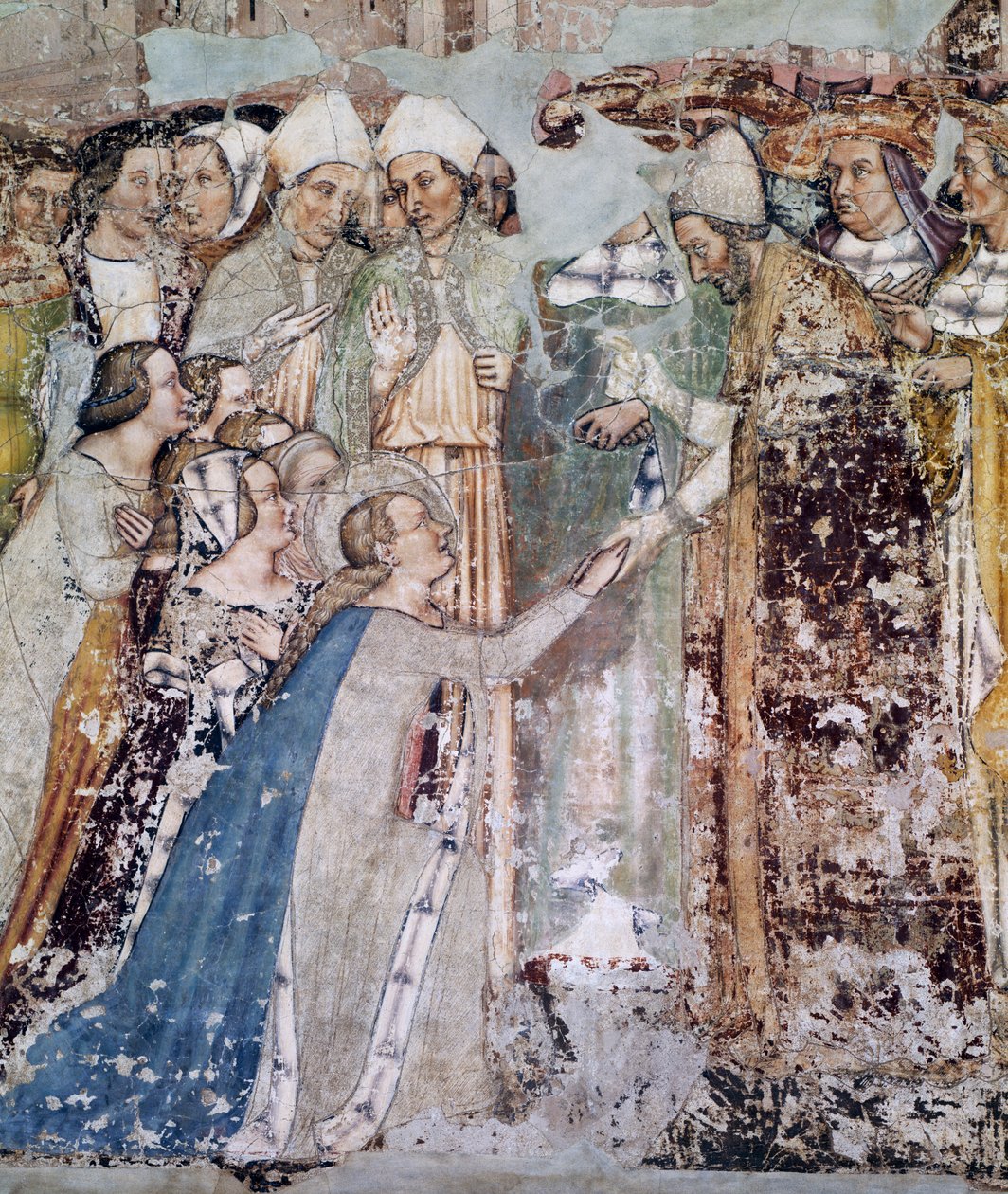 Chegada de Santa Úrsula a Roma, detalhe do ciclo Histórias de Santa Úrsula de Tommaso da Modena