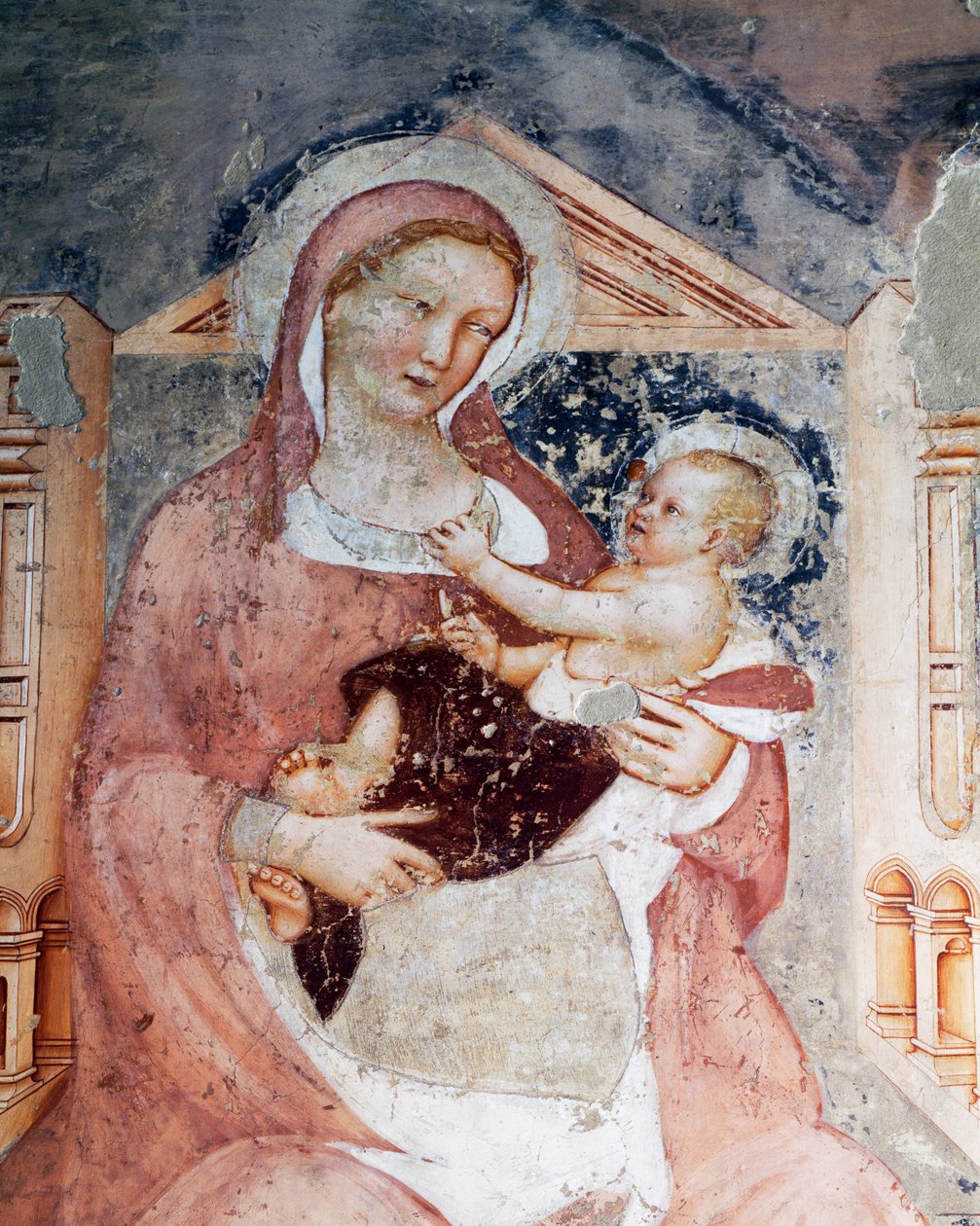 Madonna e Criança, detalhe do ciclo Histórias de Santa Úrsula de Tommaso da Modena