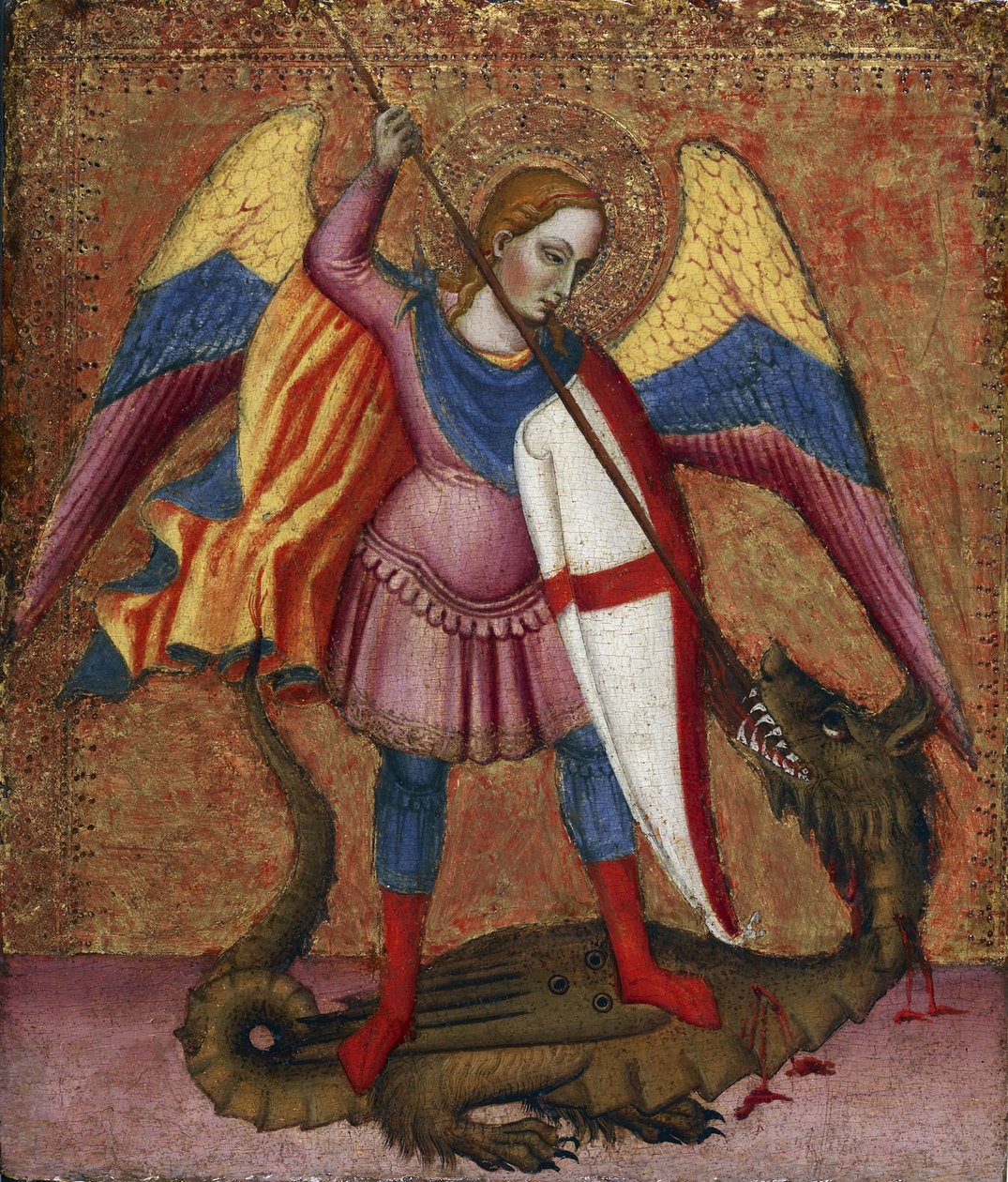 ""O Arcanjo São Miguel"" Pintura do mestre de Santa Verdiana (ativo entre 1380 e 1420) por volta de 1390 Museu de arte Walters, Baltimore Estados Unidos de Tommaso del (fl.1377–1392) Mazza