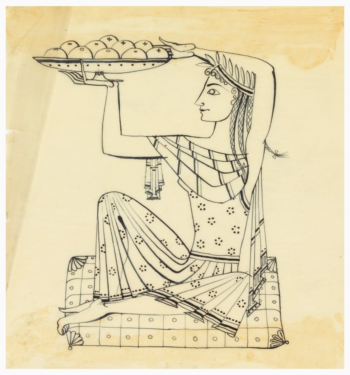 Desenho para Gravura em Prata: Mulher Sentada de Tommi Parzinger