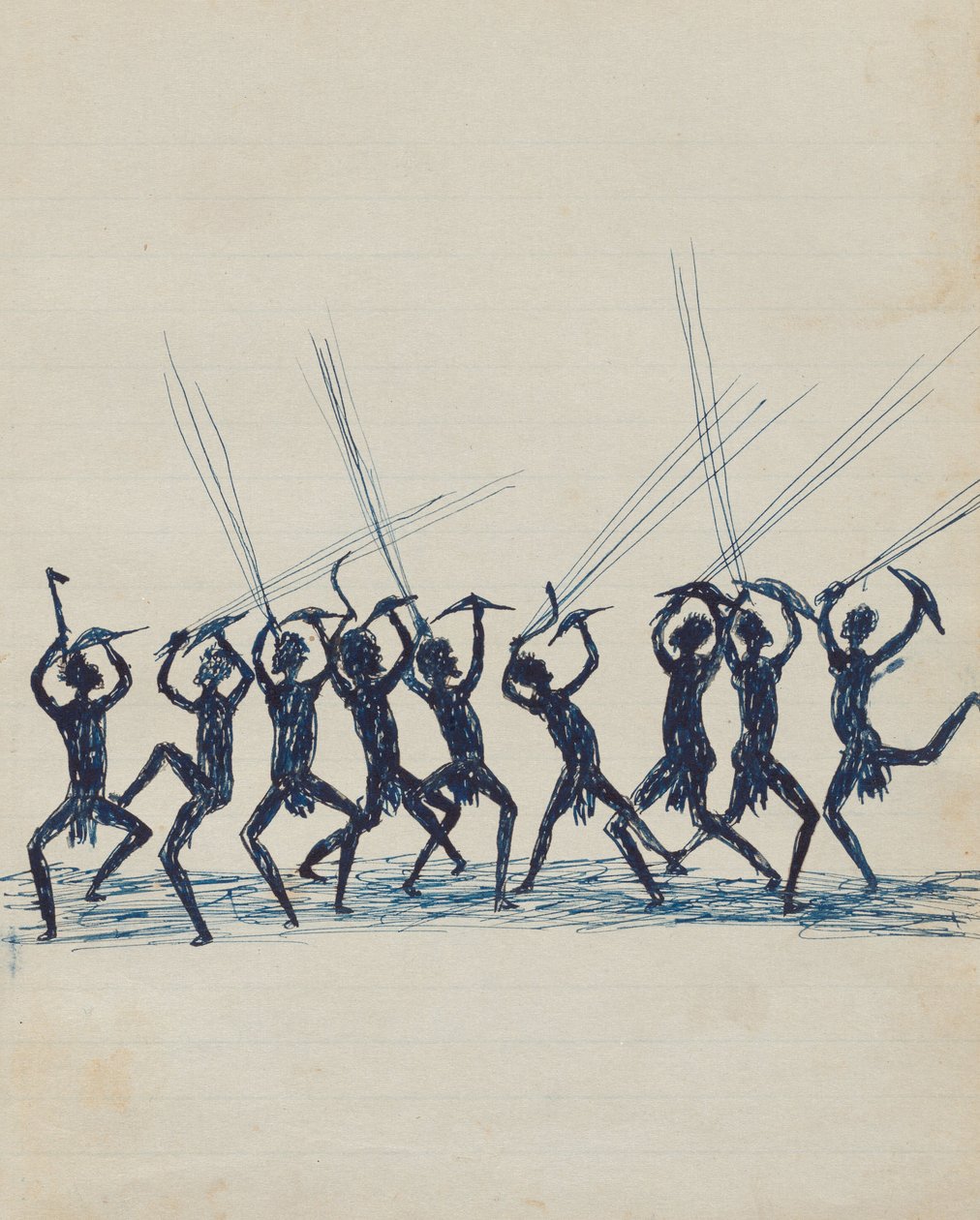 Kwatkwat people - (Aborígenes lutando) Sketchbook principalmente de atividades de aborígenes e brancos de Tommy McRae