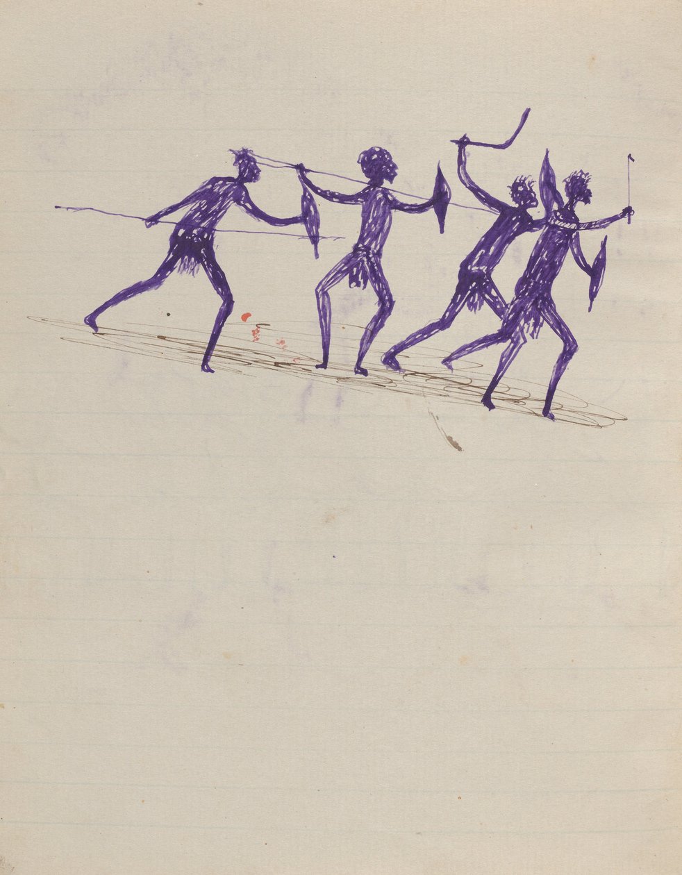 Kwatkwat people - (Aborígenes com armas) Sketchbook principalmente de atividades de aborígenes e brancos de Tommy McRae