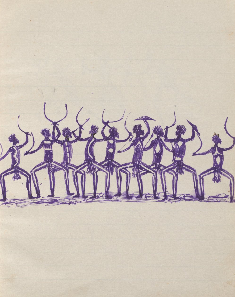 Kwatkwat people - (Corroboree) Sketchbook principalmente de atividades de aborígenes e brancos de Tommy McRae