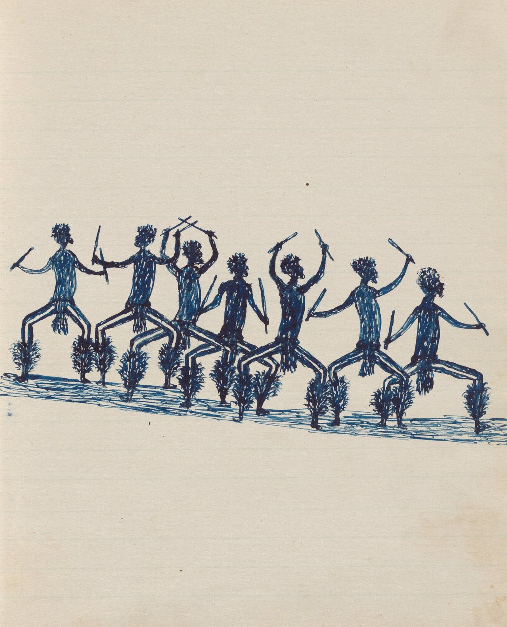 Kwatkwat people - (Corroboree) Sketchbook principalmente de atividades de aborígenes e brancos de Tommy McRae