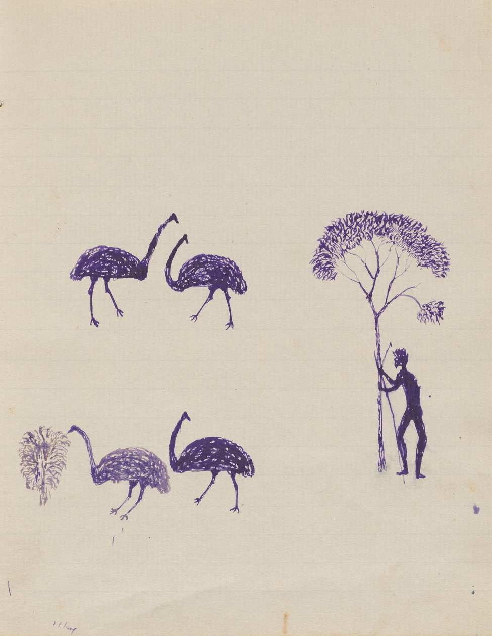Pessoas Kwatkwat - Sketchbook principalmente de atividades de aborígenes e brancos 17854 de Tommy McRae
