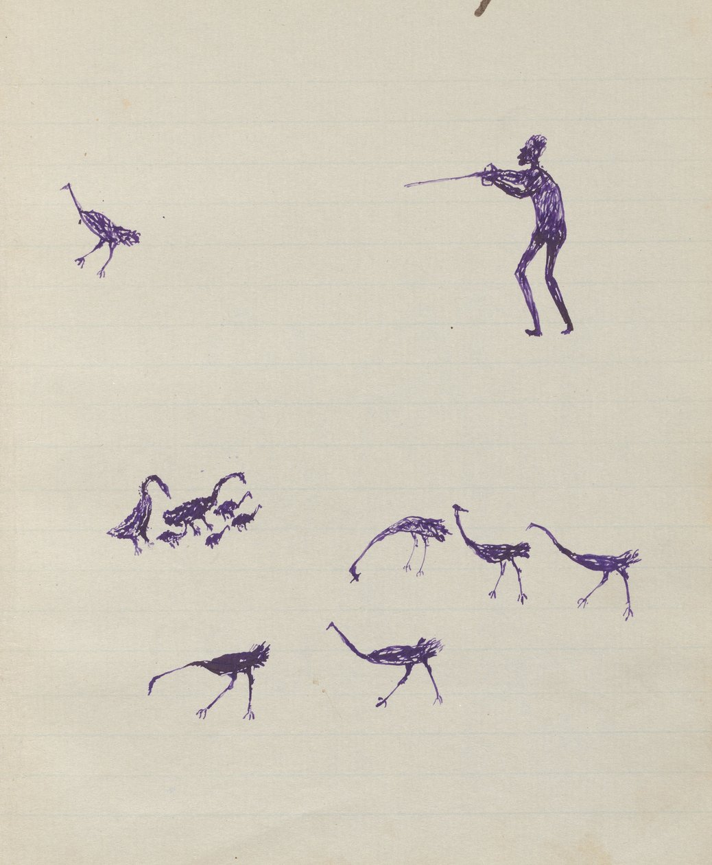 Kwatkwat pessoas - (Homem tiro pássaro; grupos de aves) Sketchbook principalmente de atividades de aborígenes e brancos de Tommy McRae