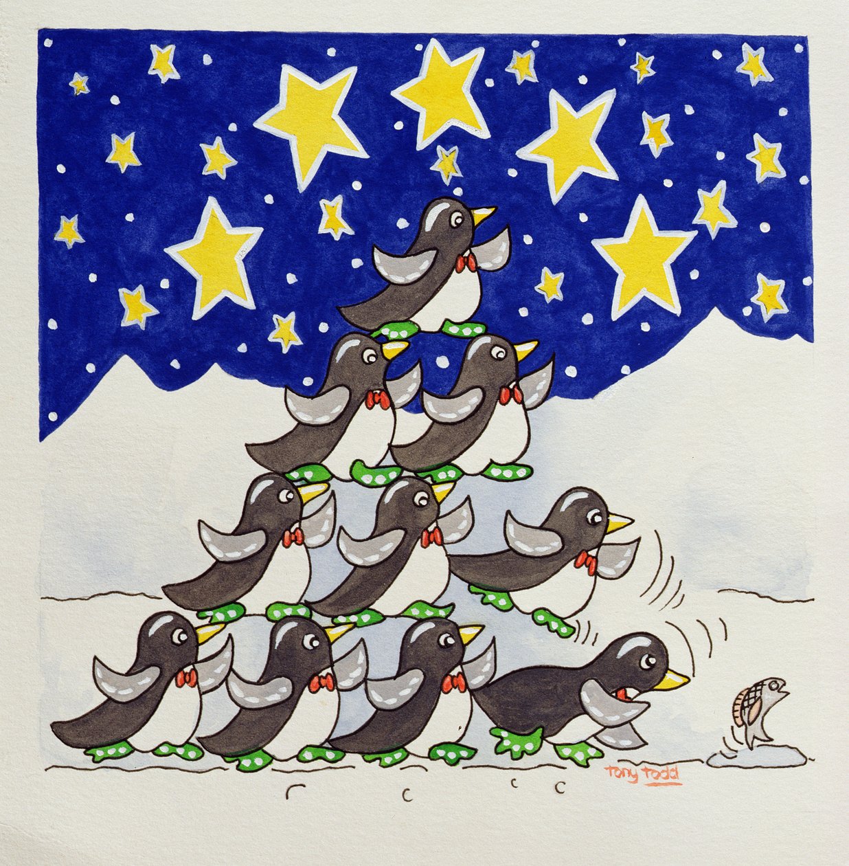 Formação Pinguim, 2005 (wc on paper) de Tony Todd