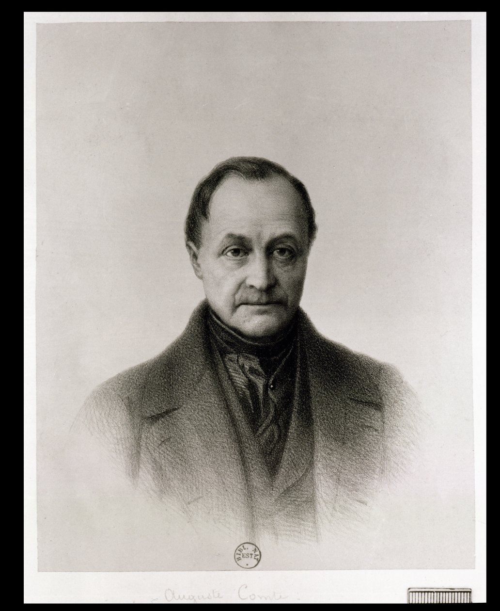 Retrato de Auguste Comte (1798-1857), filósofo francês de Tony Toullion