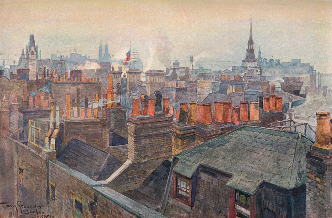 Telhados de Londres, 1901 de Tony Grubhofer