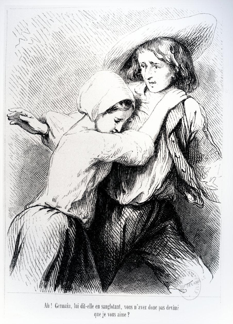 Marie e Germain de &39;The Devil&39;s Pool&39; de George Sand, 1851 de Tony Johannot