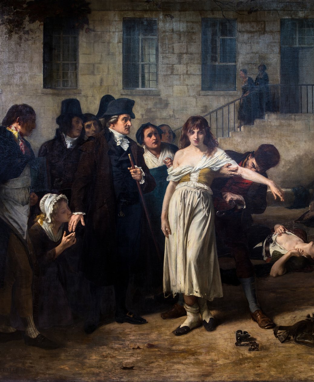 O doutor Pinel liberta os loucos em Salpêtrière em 1795 de Tony Robert-Fleury