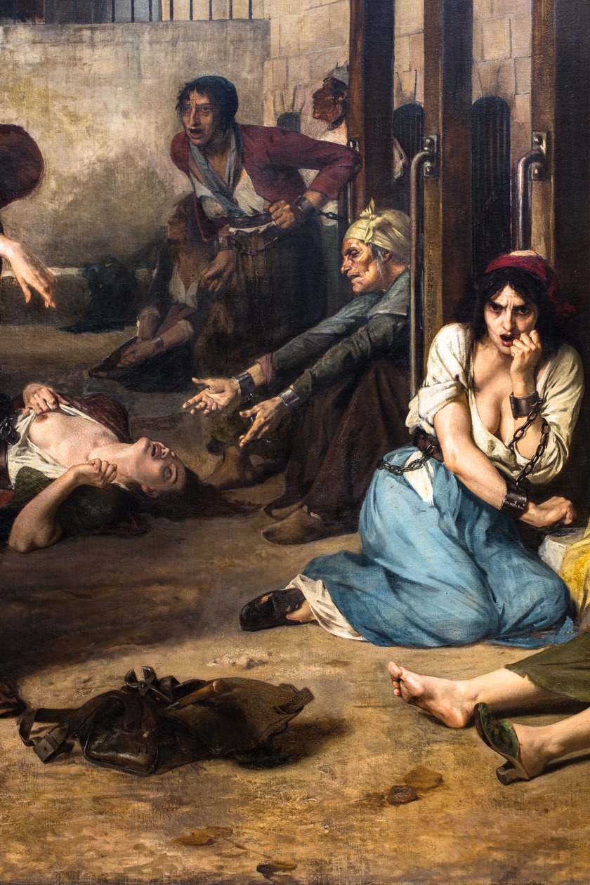 O Doutor Pinel liberta os loucos em Salpêtrière em 1795 de Tony Robert Fleury