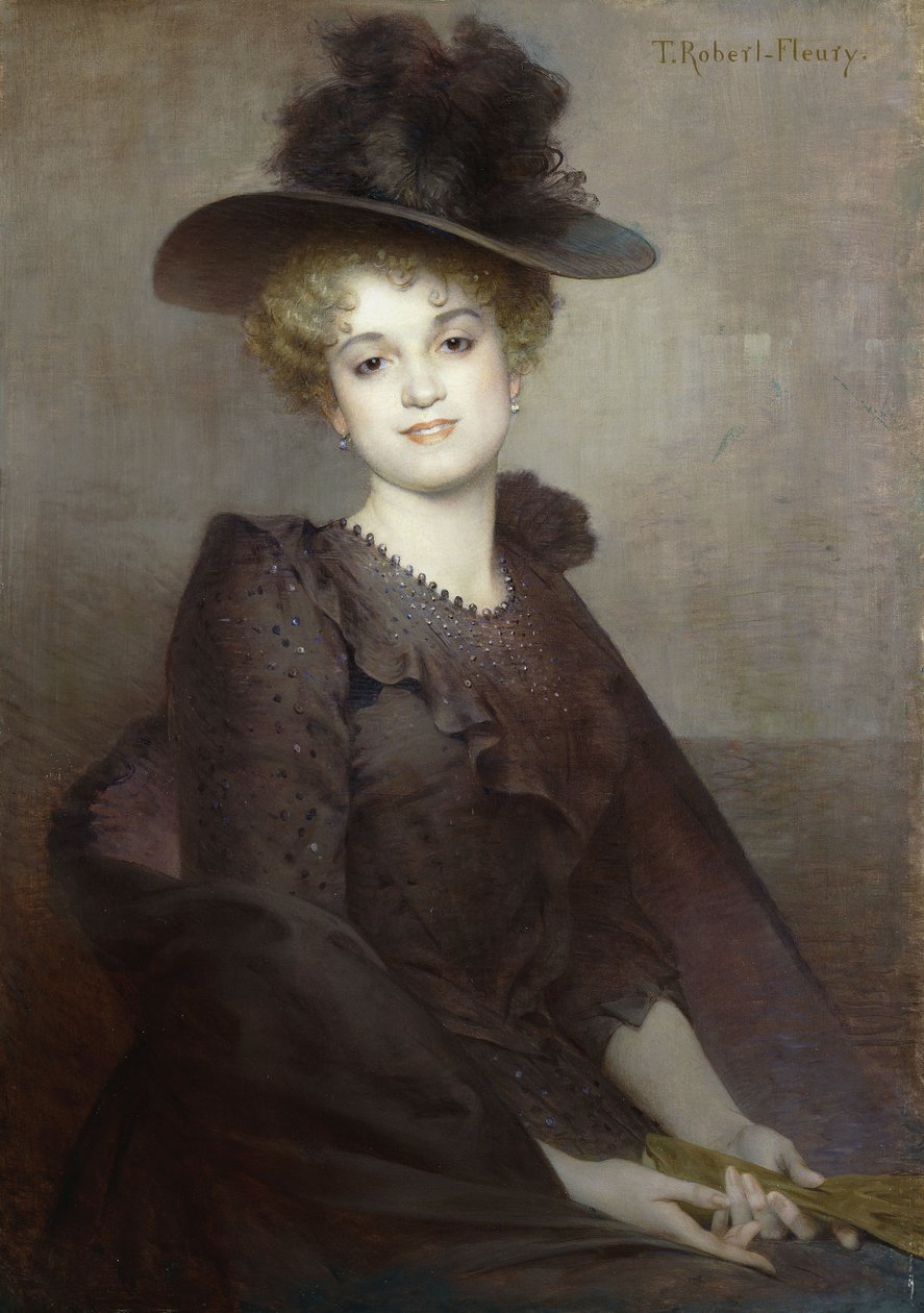 Retrato de uma mulher sentada, de Tony Robert Fleury