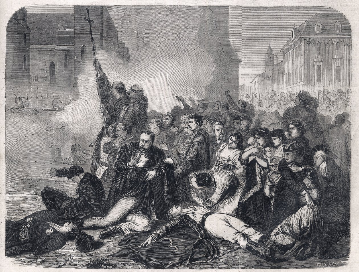 O massacre de civis na Praça do Castelo, em Varsóvia, no dia 8 de abril de Tony Robert Fleury