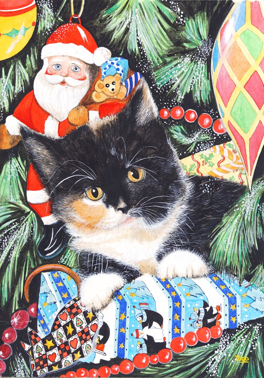 Gatinho de Natal Preto e Branco de Tony Todd