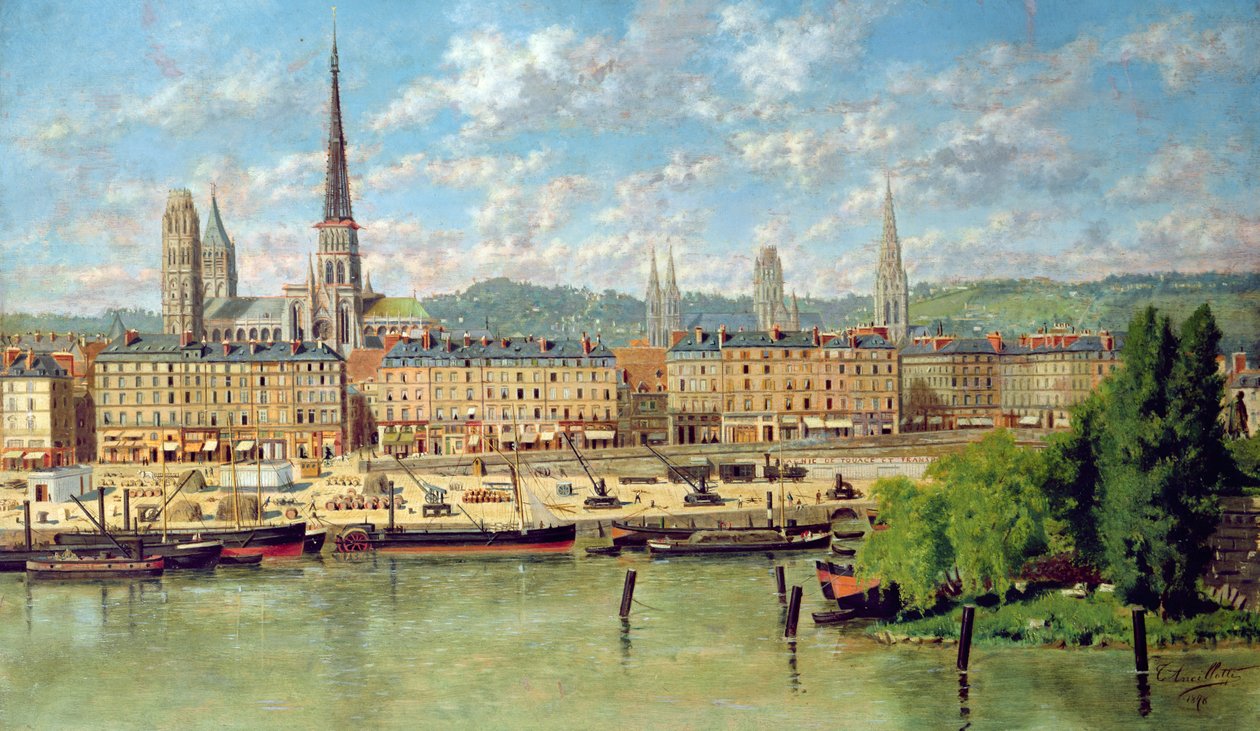 O porto de Rouen, 1878 de Torello Ancillotti