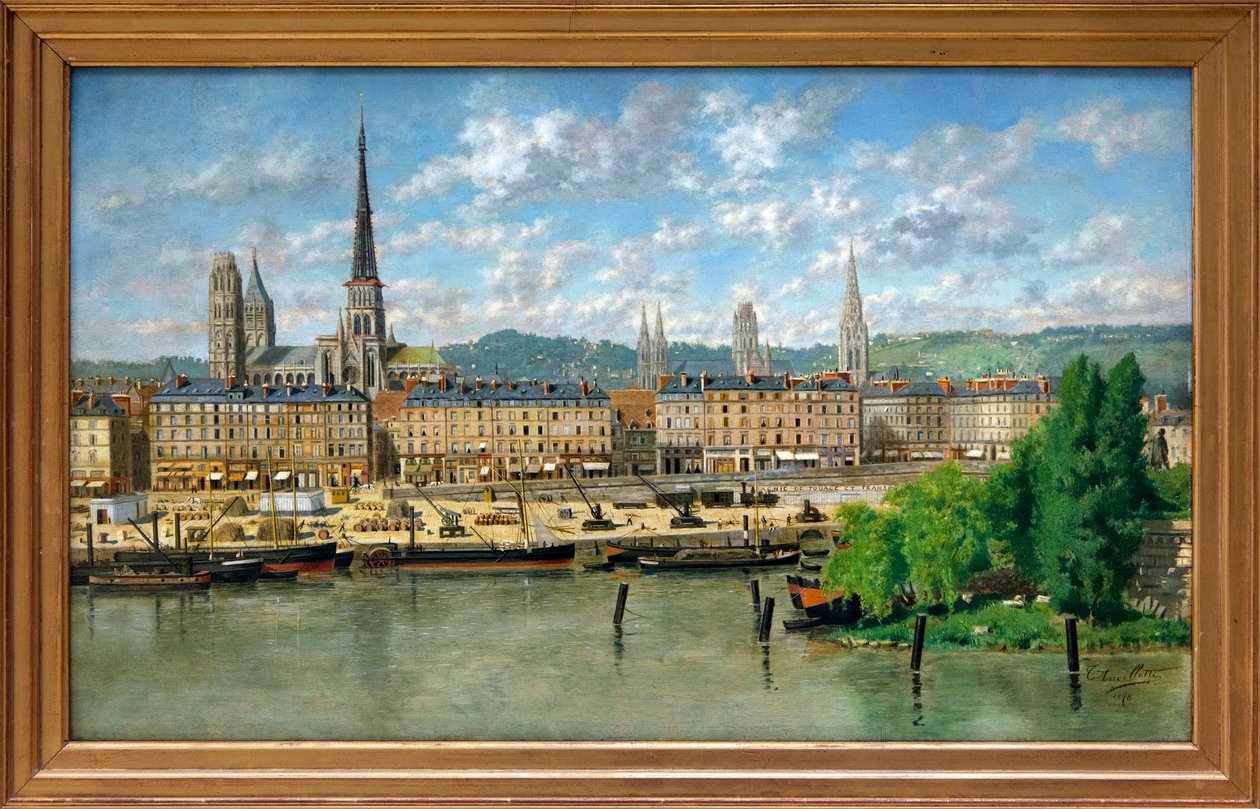 O porto de Rouen (óleo sobre tela) de Torello Ancillotti