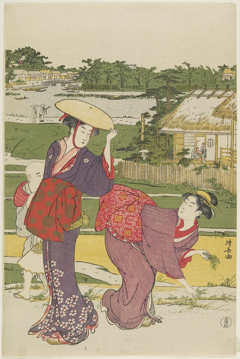 Passeio em Muko_Jima, 1787 de Torii Kiyonaga