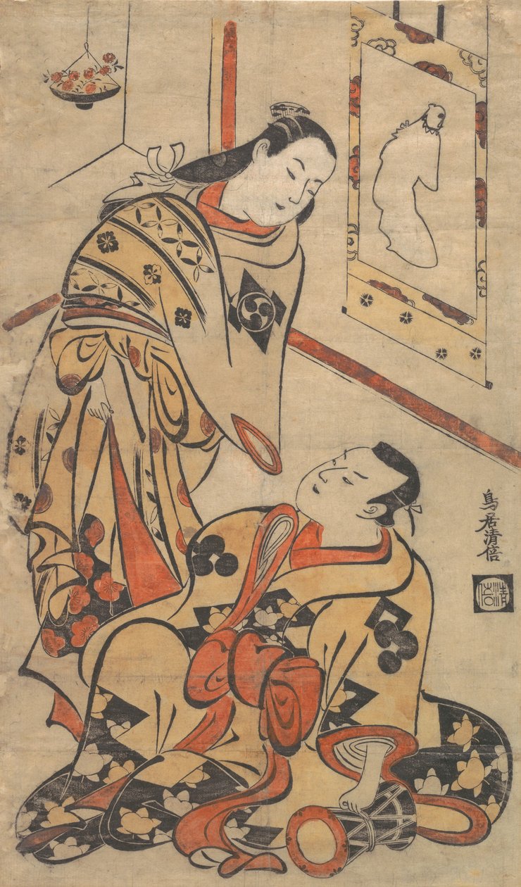 Actores Kabuki Nakamura Gentaro e Ikushima Shingoro, ca. 1710., ca. 1710. de Torii Kiyomasu I