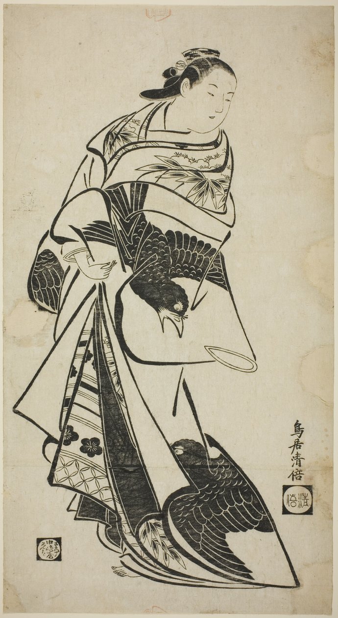 Figura em pé de uma mulher de Torii Kiyomasu I
