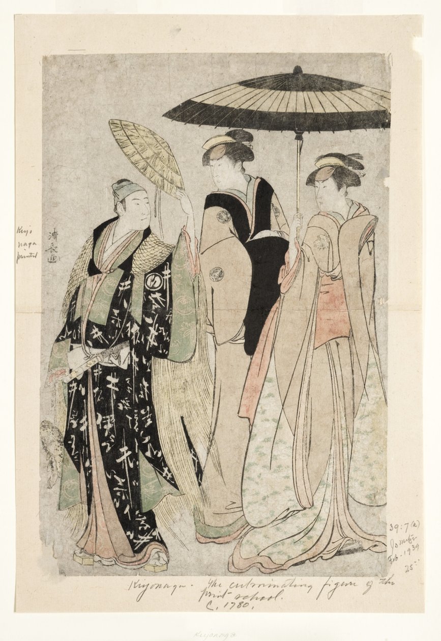 Atores na peça Oakinai Hiruga kojima, Teatro Nakamura, XI1784, 1784 (xilogravura) de Torii Kiyonaga