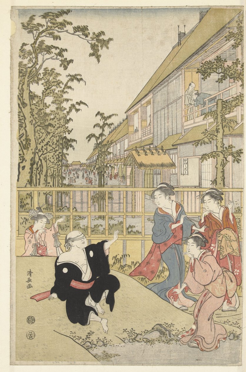 A brincar aos cegos de Torii Kiyonaga