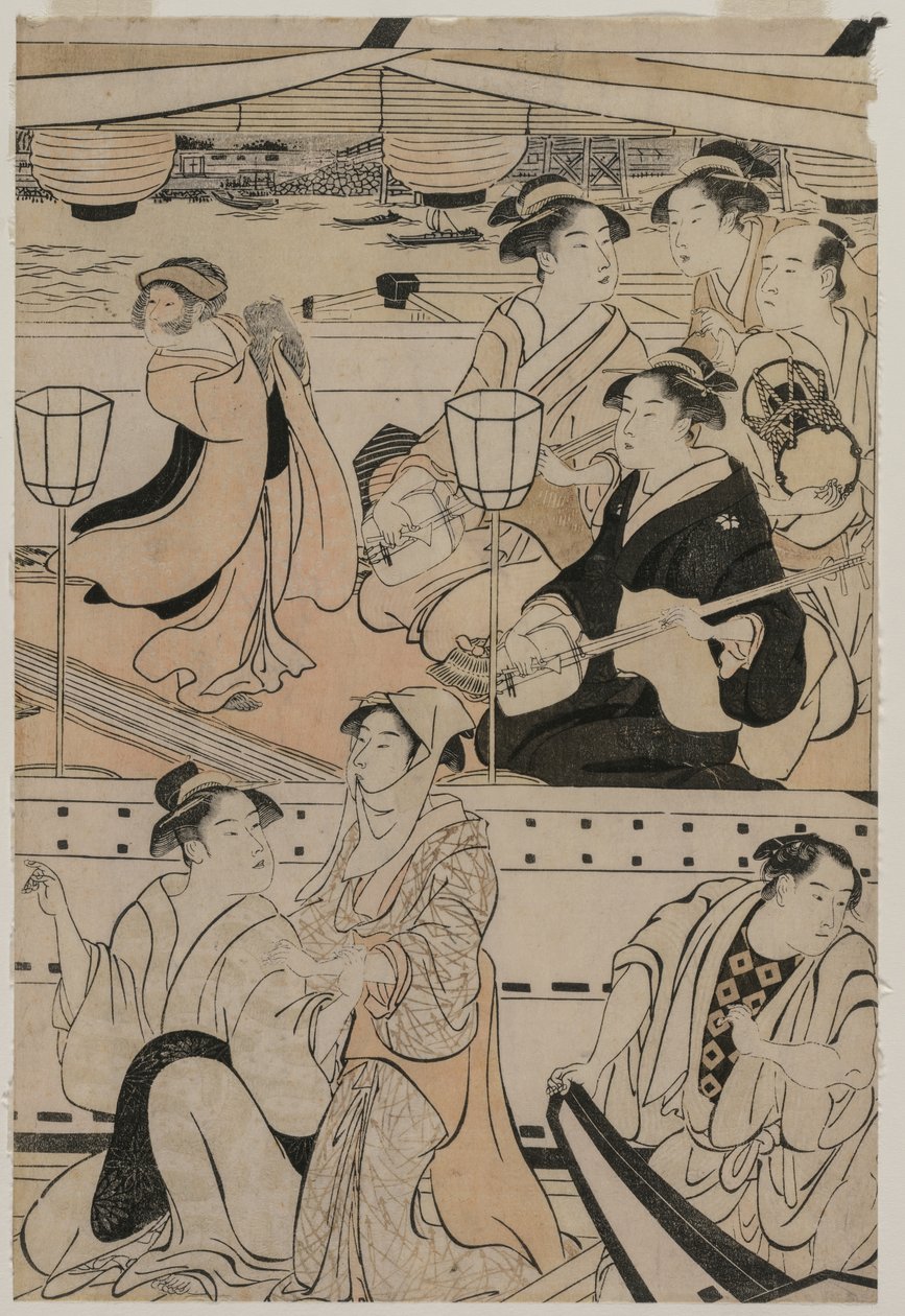 Festa náutica no rio Sumida, 1789. de Torii Kiyonaga