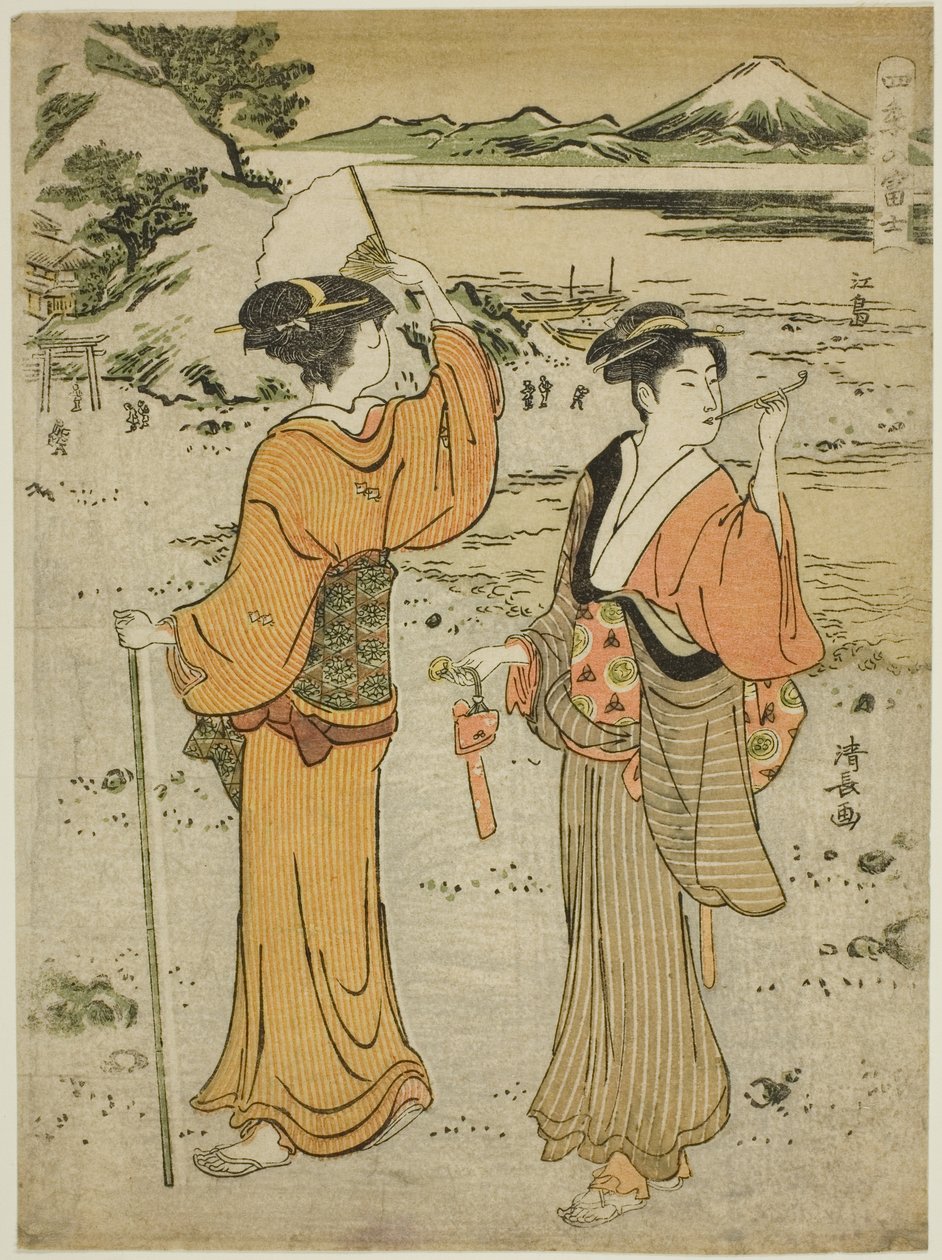 Enoshima, da série "Monte Fuji nas Quatro Estações (Shiki no Fuji)" de Torii Kiyonaga