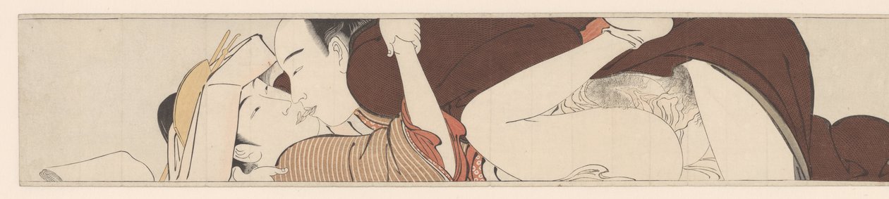 Amor apressado
Sode no maki (título da série) de Torii Kiyonaga