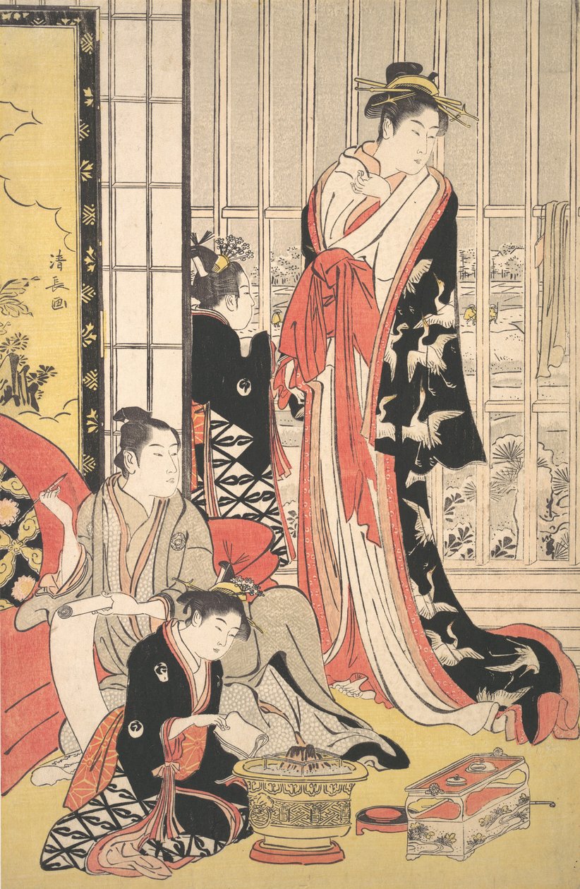 Cena interior, ca. 1788. de Torii Kiyonaga