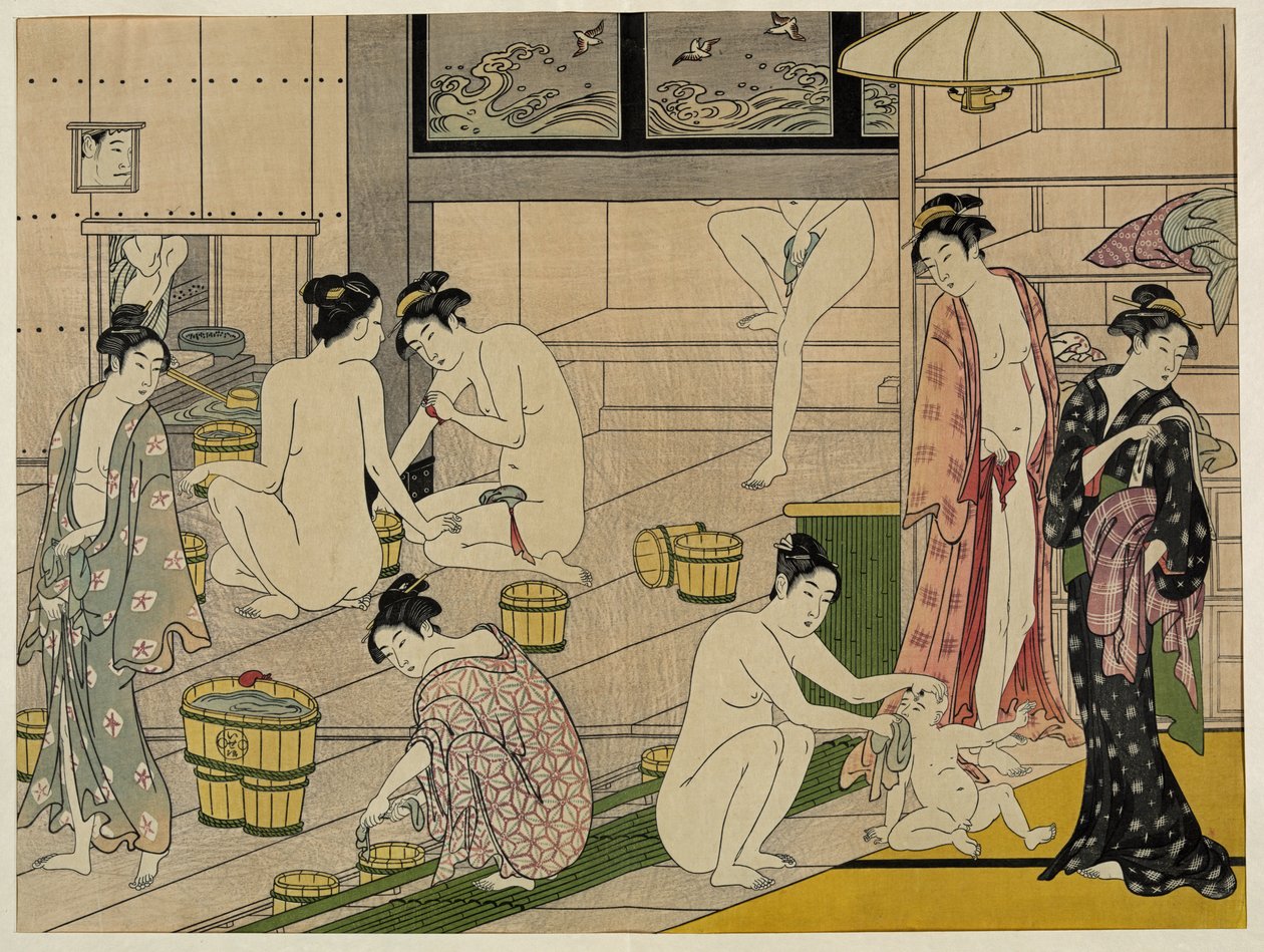 Mulheres do balneário de Kiyonaga de Torii Kiyonaga