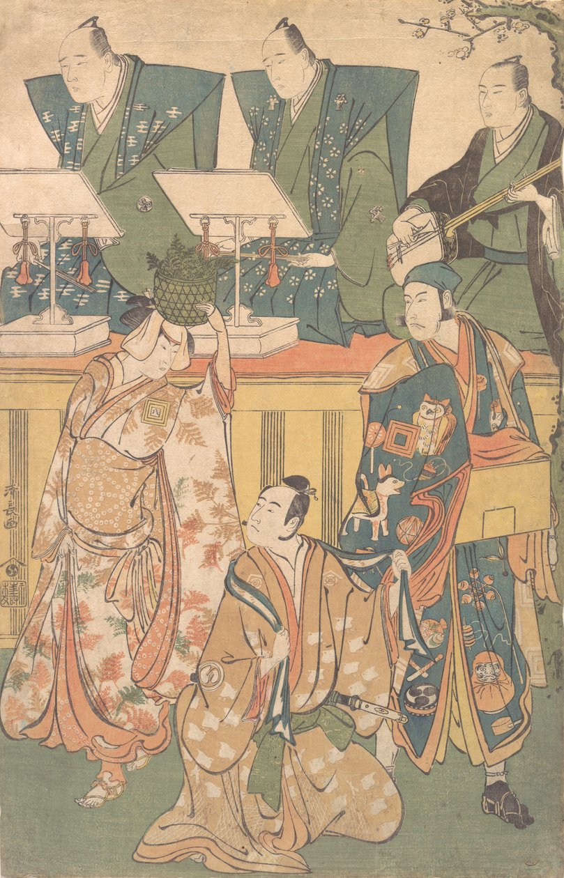Cena de um Drama, c. 1788. de Torii Kiyonaga
