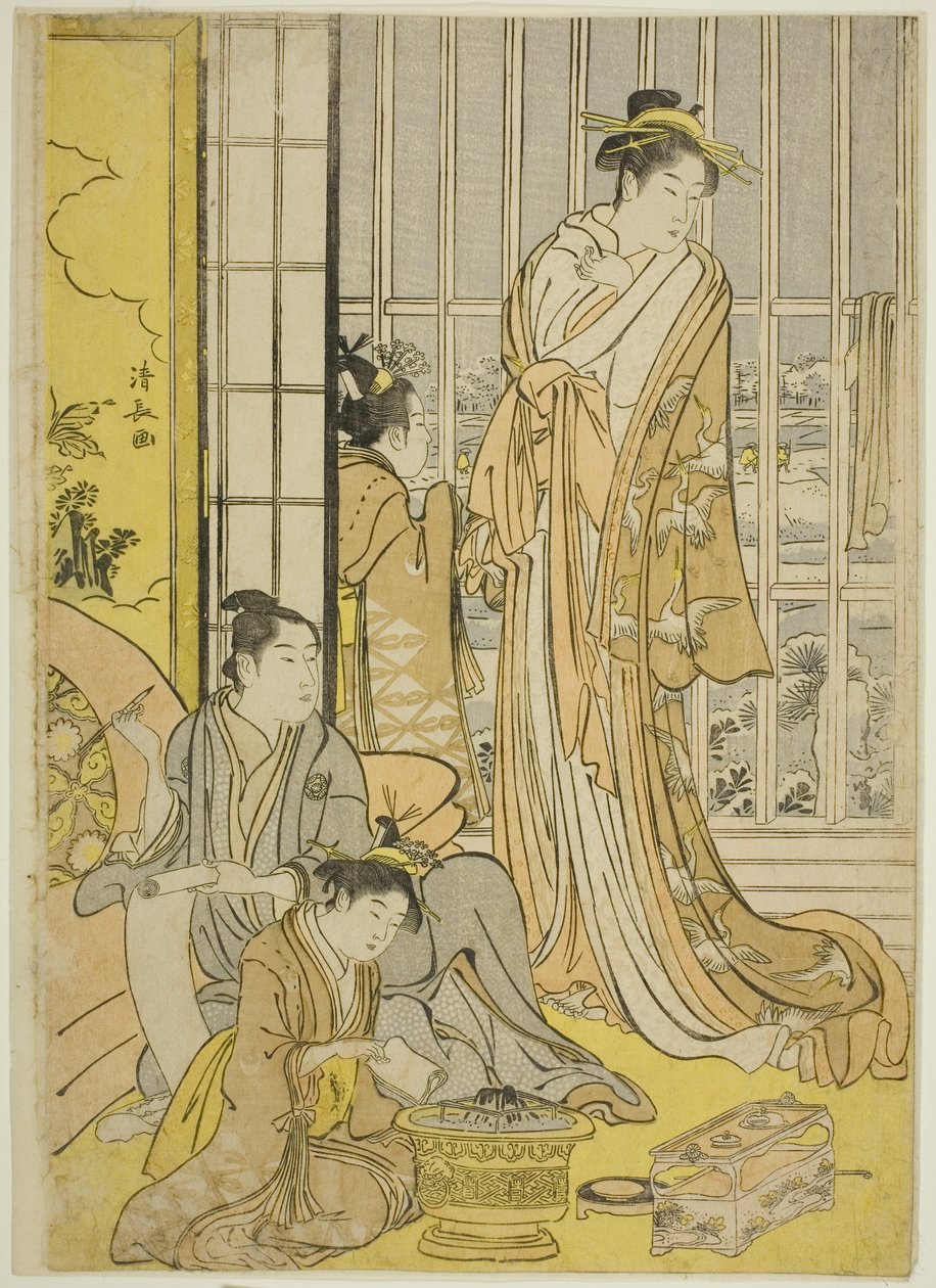 Manhã de neve nos bairros do prazer (Seiro yuki no ashita) de Torii Kiyonaga