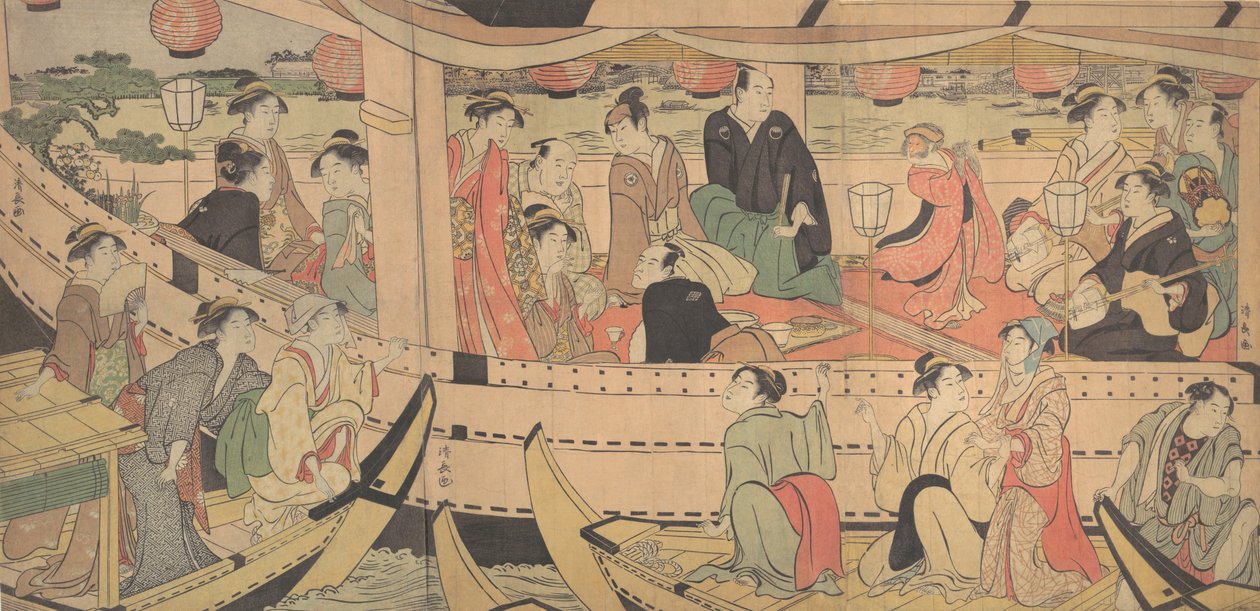 Feriado no Rio Sumida, 1788-90. de Torii Kiyonaga