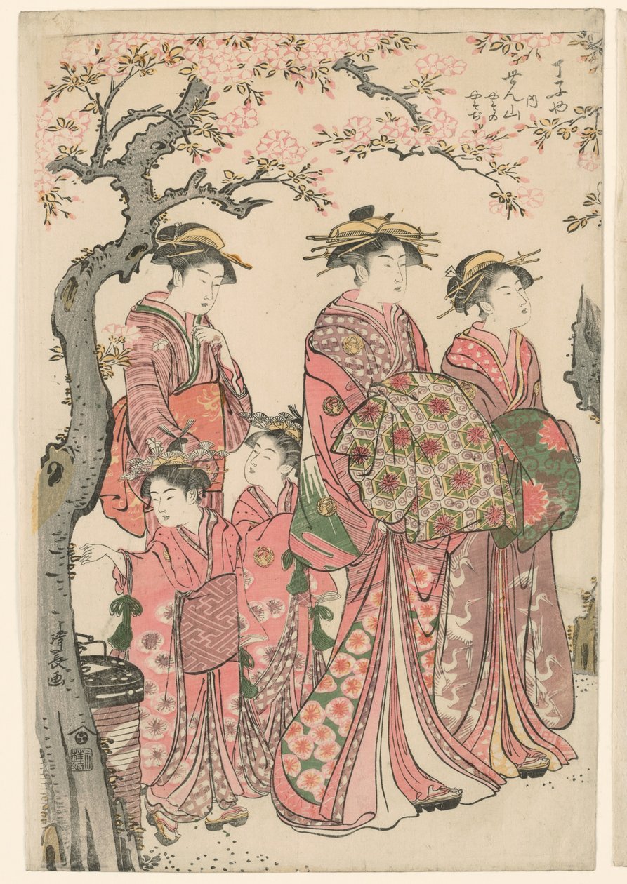 te te te san s senzan, yano, plano d e base f de Torii Kiyonaga