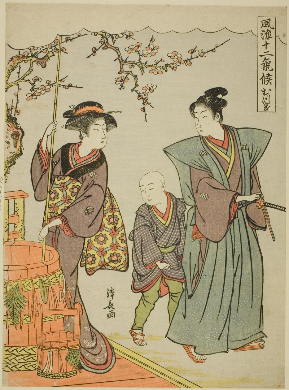 O primeiro mês (Mutsuki), da série "Fashionable Twelve Seasons (Furyu juni kiko)" de Torii Kiyonaga