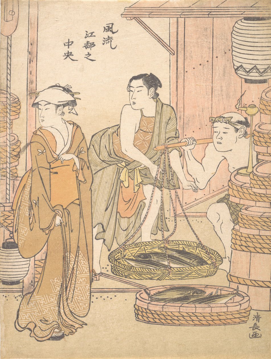 O Peixeiro. de Torii Kiyonaga