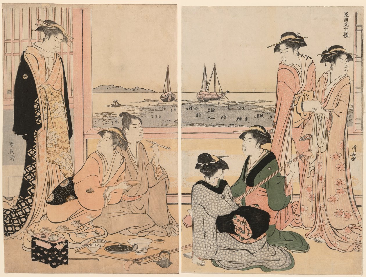 O Quarto Mês, da série "Doze Meses no Sul (Minami juni ko)" de Torii Kiyonaga