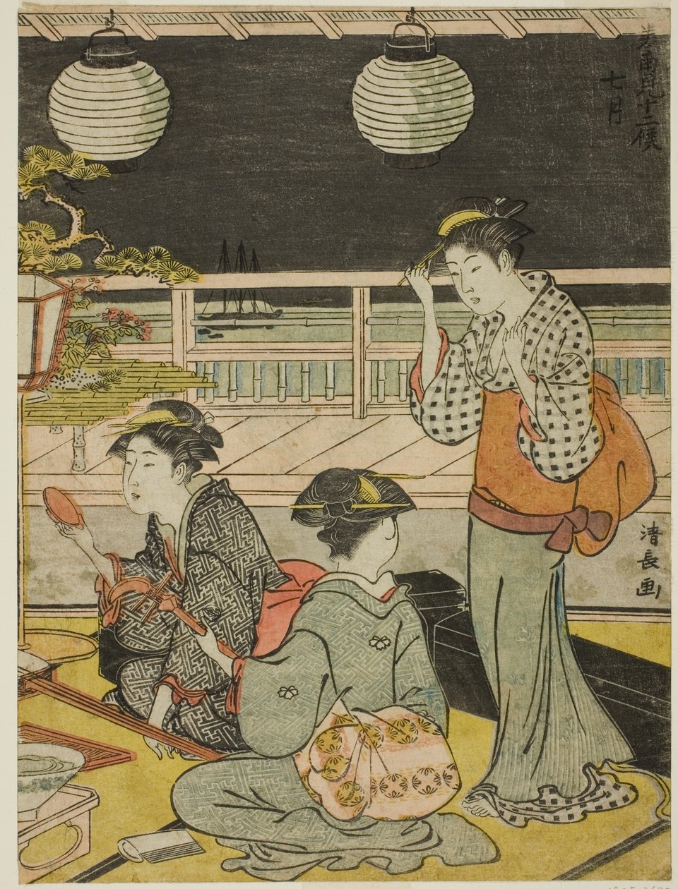 O Sétimo Mês (Shichigatsu), da série "Doze Meses no Sul (Minami juni ko)" de Torii Kiyonaga