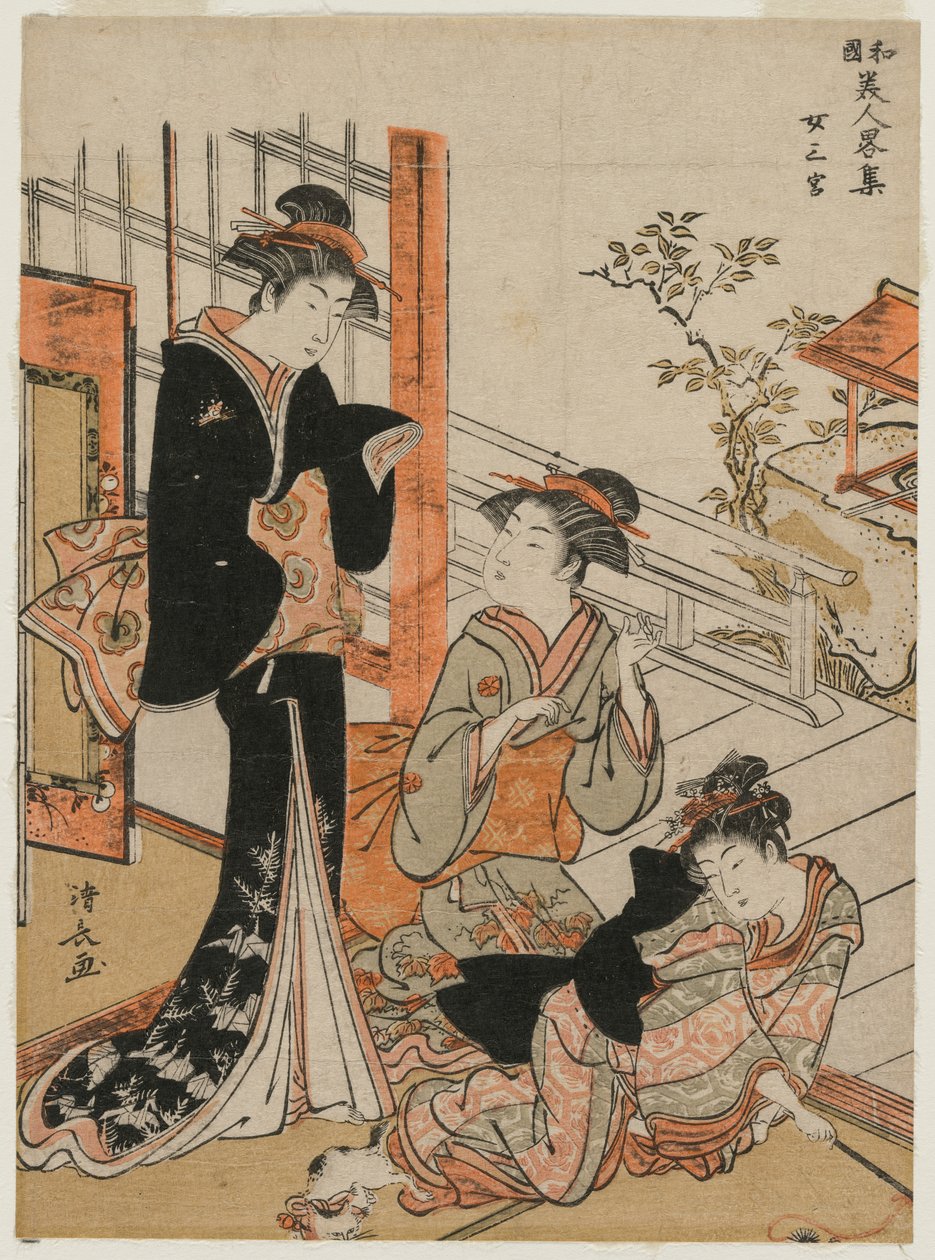 Três Mulheres (da série Uma Breve Coleção de Belezas Japonesas) de Torii Kiyonaga