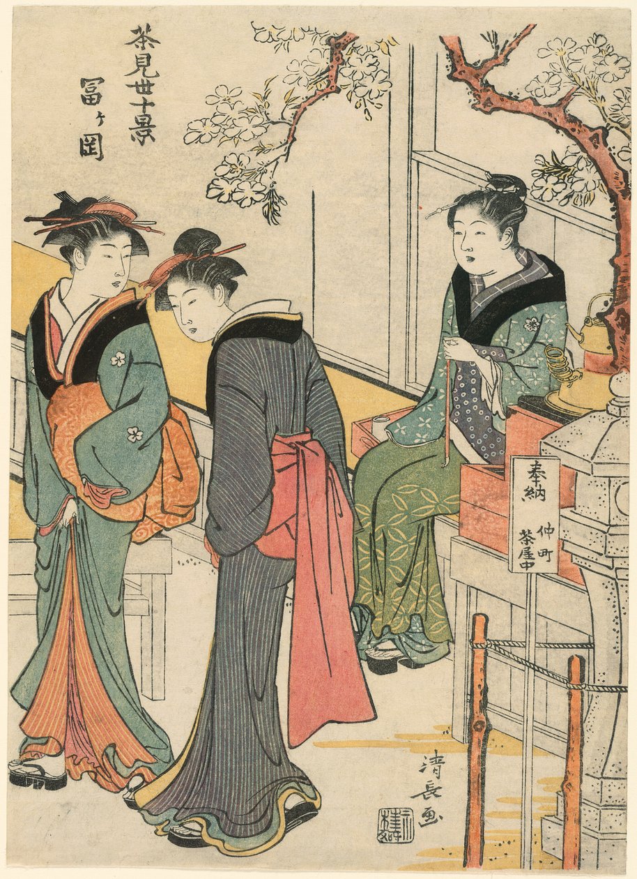Tomigaoka, da série "Dez Cenas de Casas de Chá (Chamise jikkei)" de Torii Kiyonaga