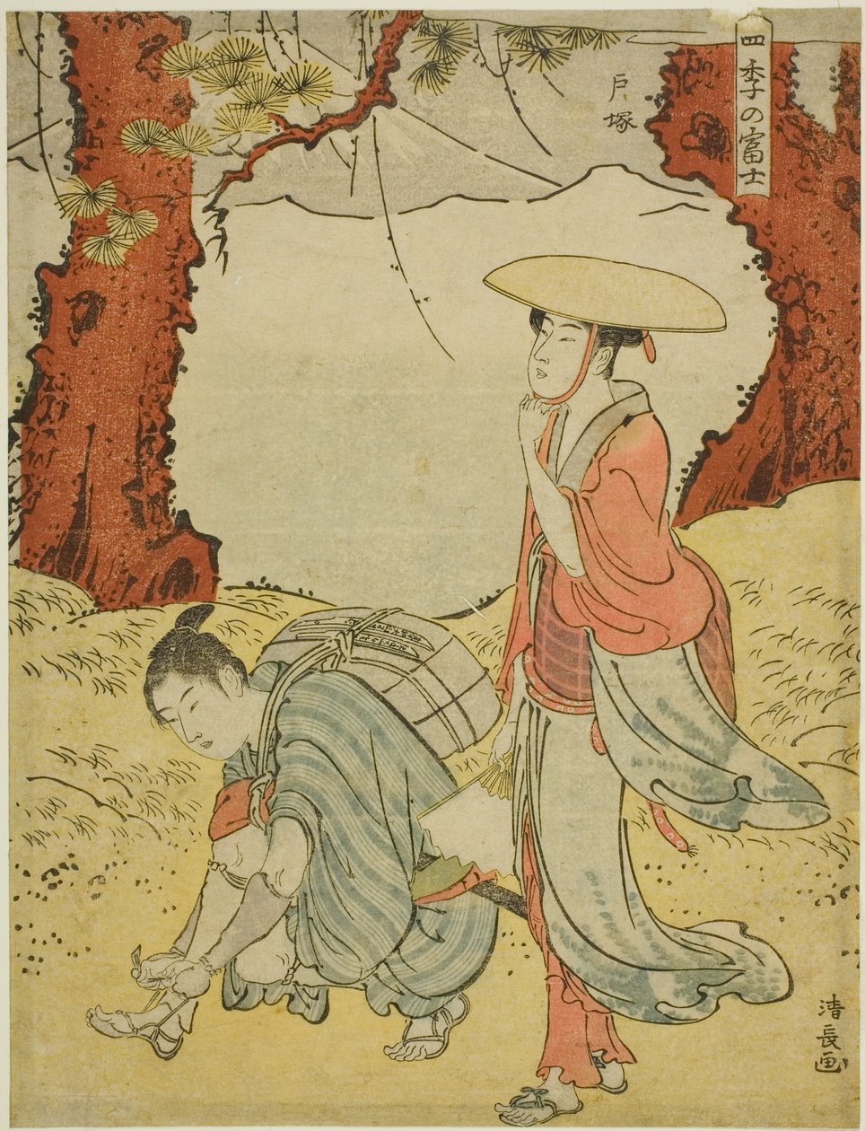 Totsuka, da série "Monte Fuji nas Quatro Estações (Shiki no Fuji)" de Torii Kiyonaga